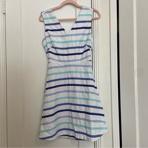 Kate Spade Ombre Stripe A-line with Back Bow Blue White Dress - Size 6